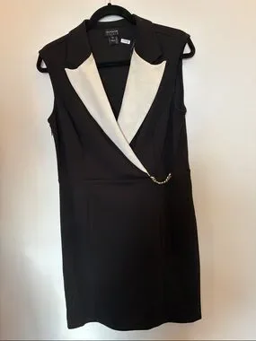 Enfocus Studio | Dresses | Enfocus Studio Black Mini Dress With White ...